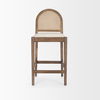 Elle Rounded Caneback Medium Brown Wood with Oatmeal Fabric Counter Stool thumbnail 4