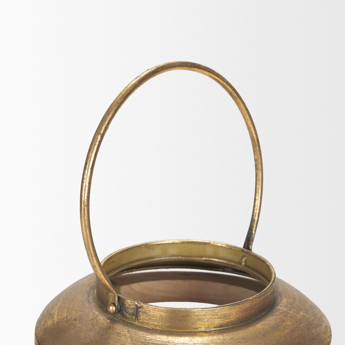 Andy II Small Natural Wood Cylindrical Lantern, Lighting by Mercana, 8.27" length x 8.27" width x 25.59" height View 6
