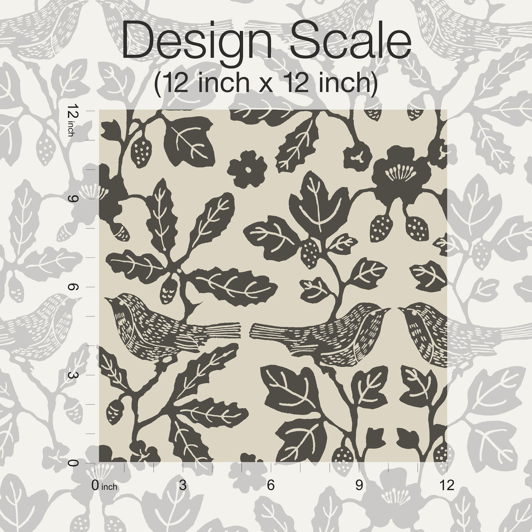 Sparrow & Oak Linen & Charcoal Peel & Stick Wallpaper large image 