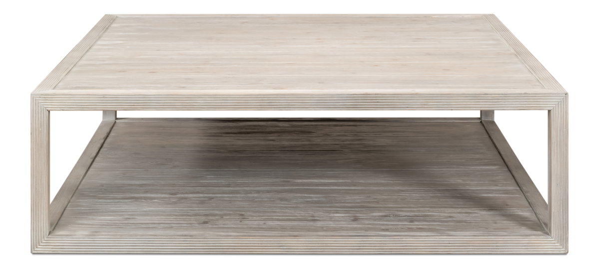 Camden Bungalow Cocktail Table, by Sarreid, 5' length x 5' width x 1'6" height View 2