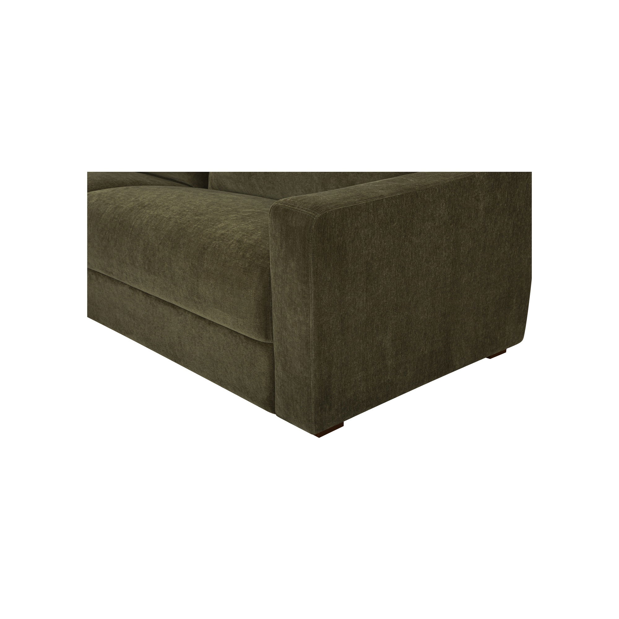 Farrow Sectional Cedar Green Left, Sectional Sofa by Moe's Home, 130.5" width x 31.75" height x 61.5" depth View 5