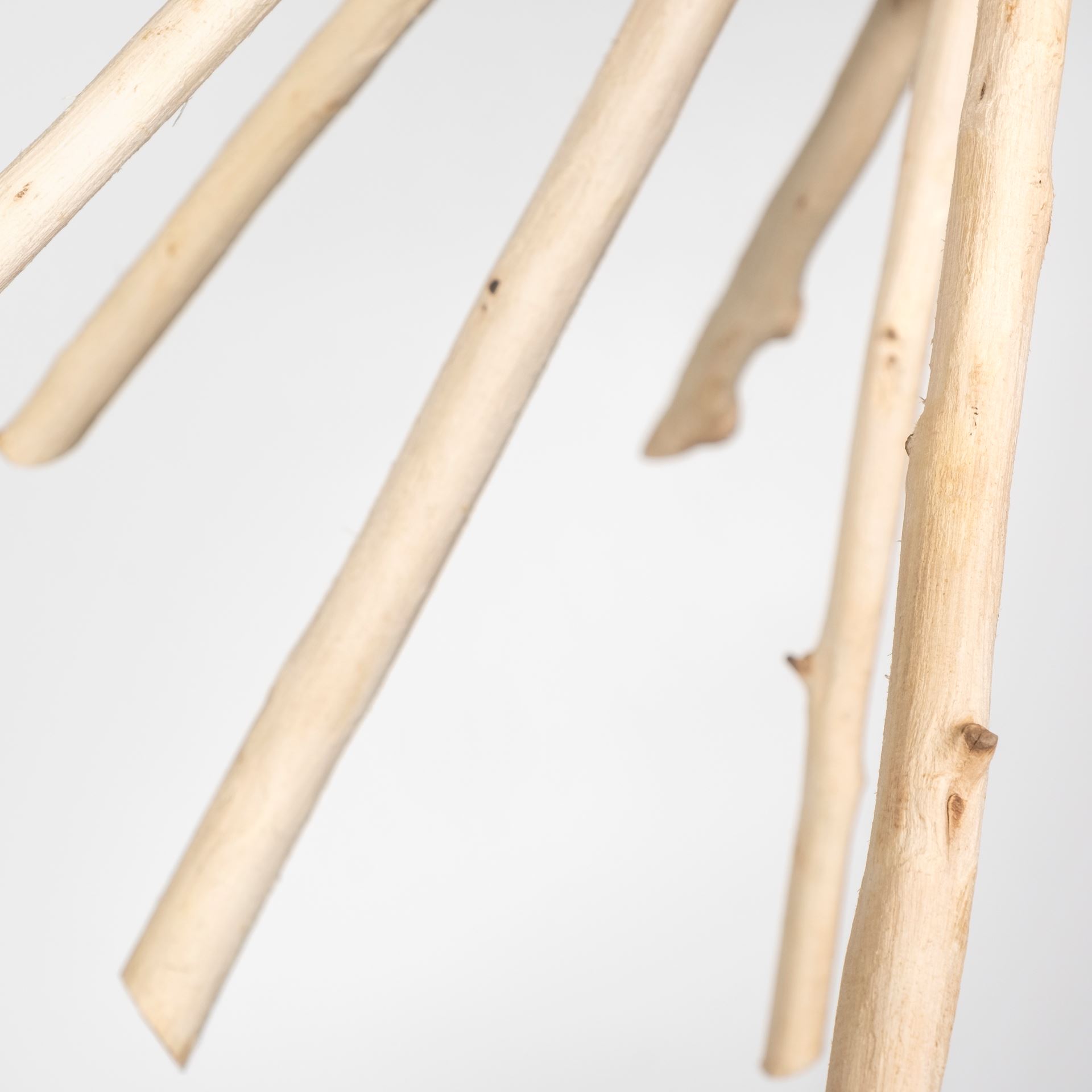 Jules 25x25 Blonde Wood and Black Metal Six Bulb Chandelier Light, by Mercana, 25" length x 25" width x 25" height View 8