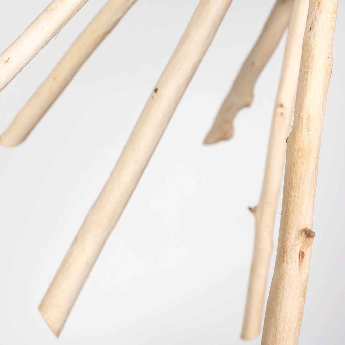 Jules 25x25 Blonde Wood and Black Metal Six Bulb Chandelier Light, by Mercana, 25" length x 25" width x 25" height View 8