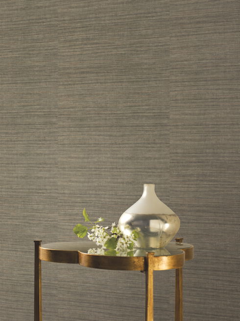 Silk Elegance Brown & Black Wallpaper