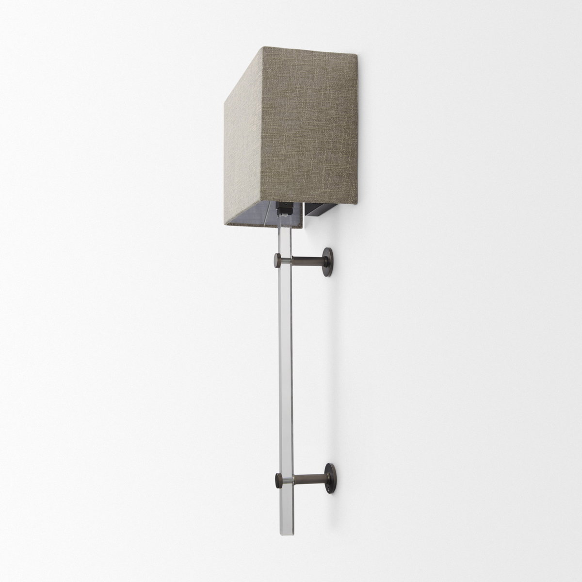 Kinsley Beige Shade with Transparent Body Wall Sconce, by Mercana, 12" length x 12" width x 29.5" height View 5
