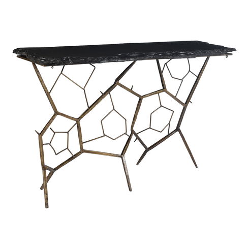 Nate Slate Console Table Dark Grey