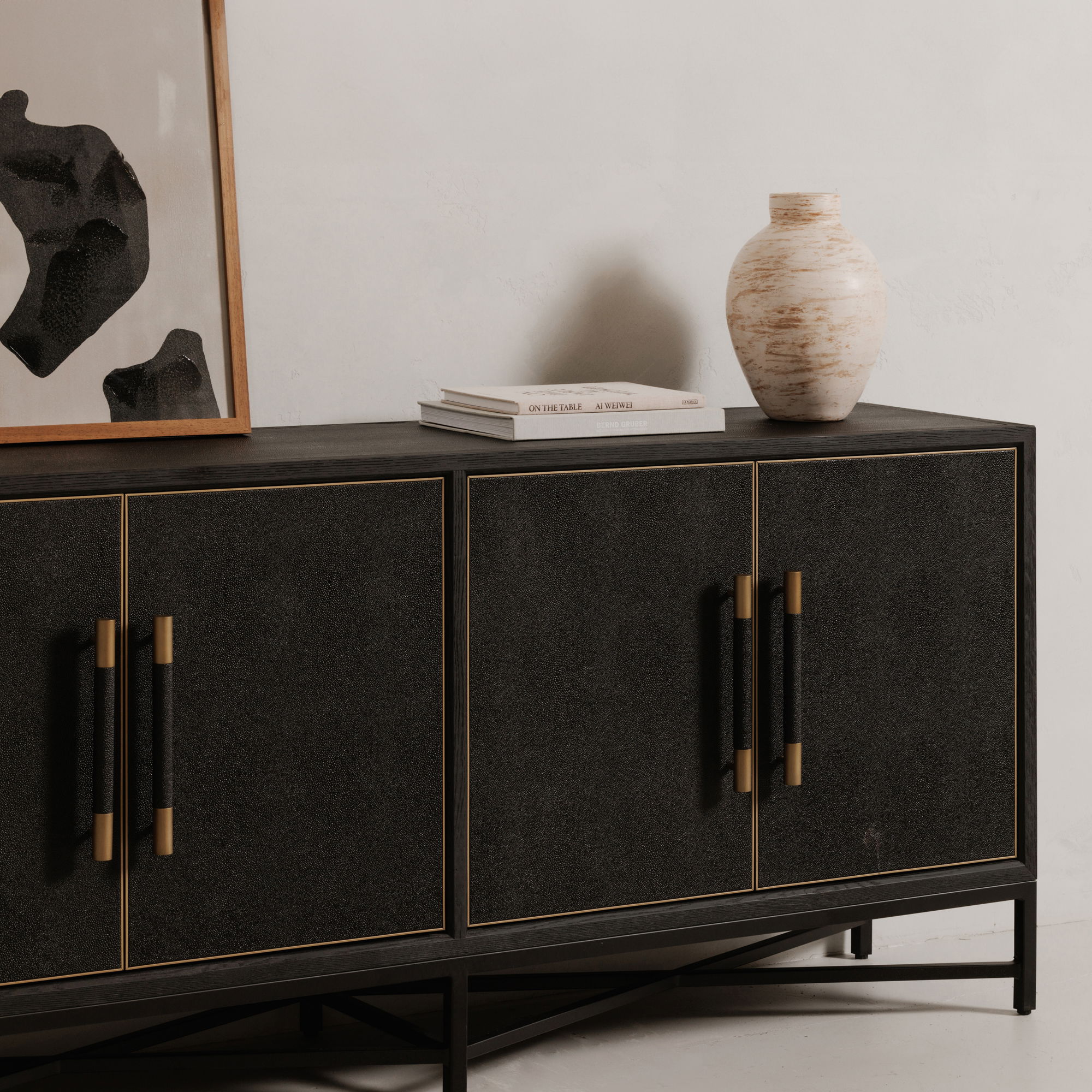 Mako Sideboard Black, Cabinets & Sideboard by Moe's Home, 76" width x 34" height x 18" depth View 9