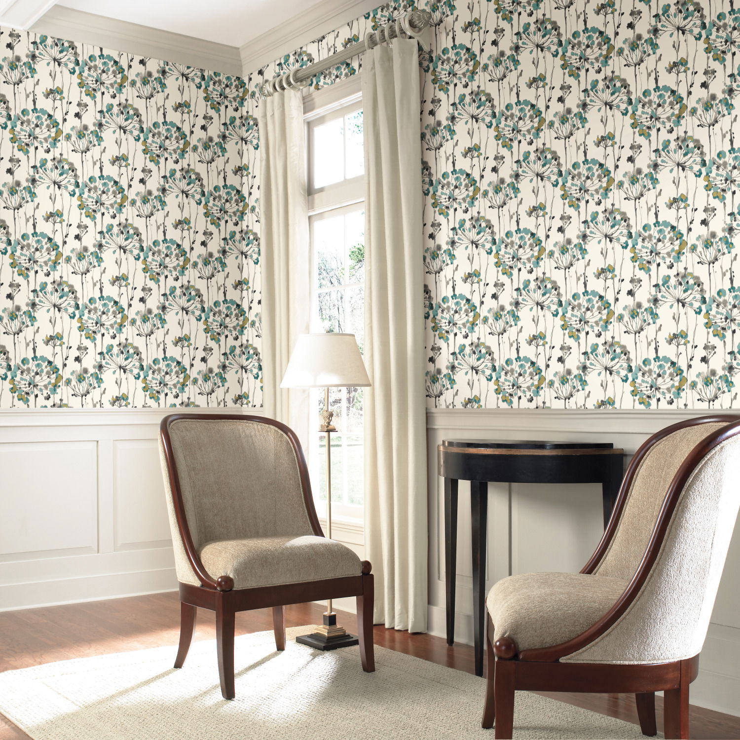 Flourish Gold Metallic Wallpaper, by York Wall, 27' length x 2'3" width x 0.02" depth View 5