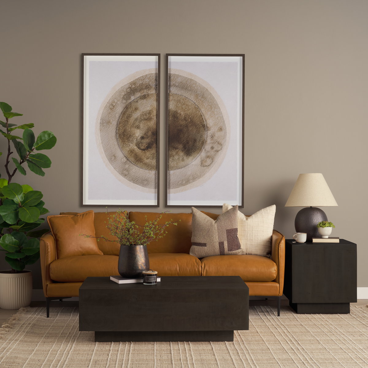 Hayden Dark Brown Wood End/Side Table, Side & End Table by Mercana, 22" length x 22" width x 24" height View 2