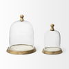Campana I Small Wooden/White Marble Base Glass Cloche thumbnail 1