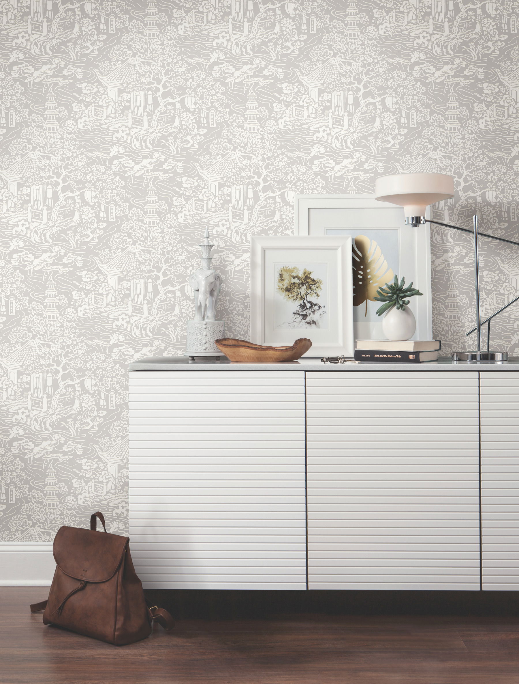 Chinoiserie Grey Wallpaper large image 