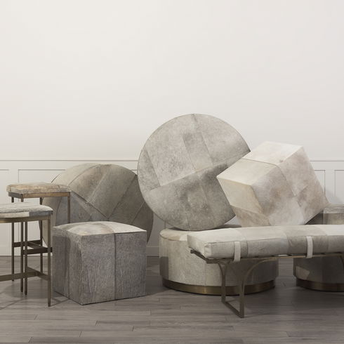 Millie 16.75 X 17.75 X 26.25 Hair-on-hide Seat with Gold Metal Frame Counter Stool