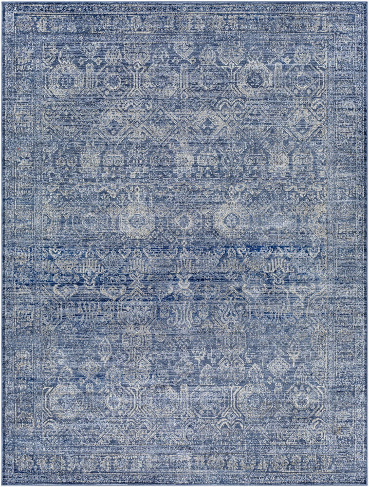Indigo Machine Woven Rug, by Surya, 1'3.75" length x 1'3.75" width