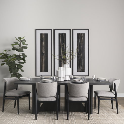 Tarro 84"L x 42"W Rectangular Dining Table | Black Wood | Seats 8