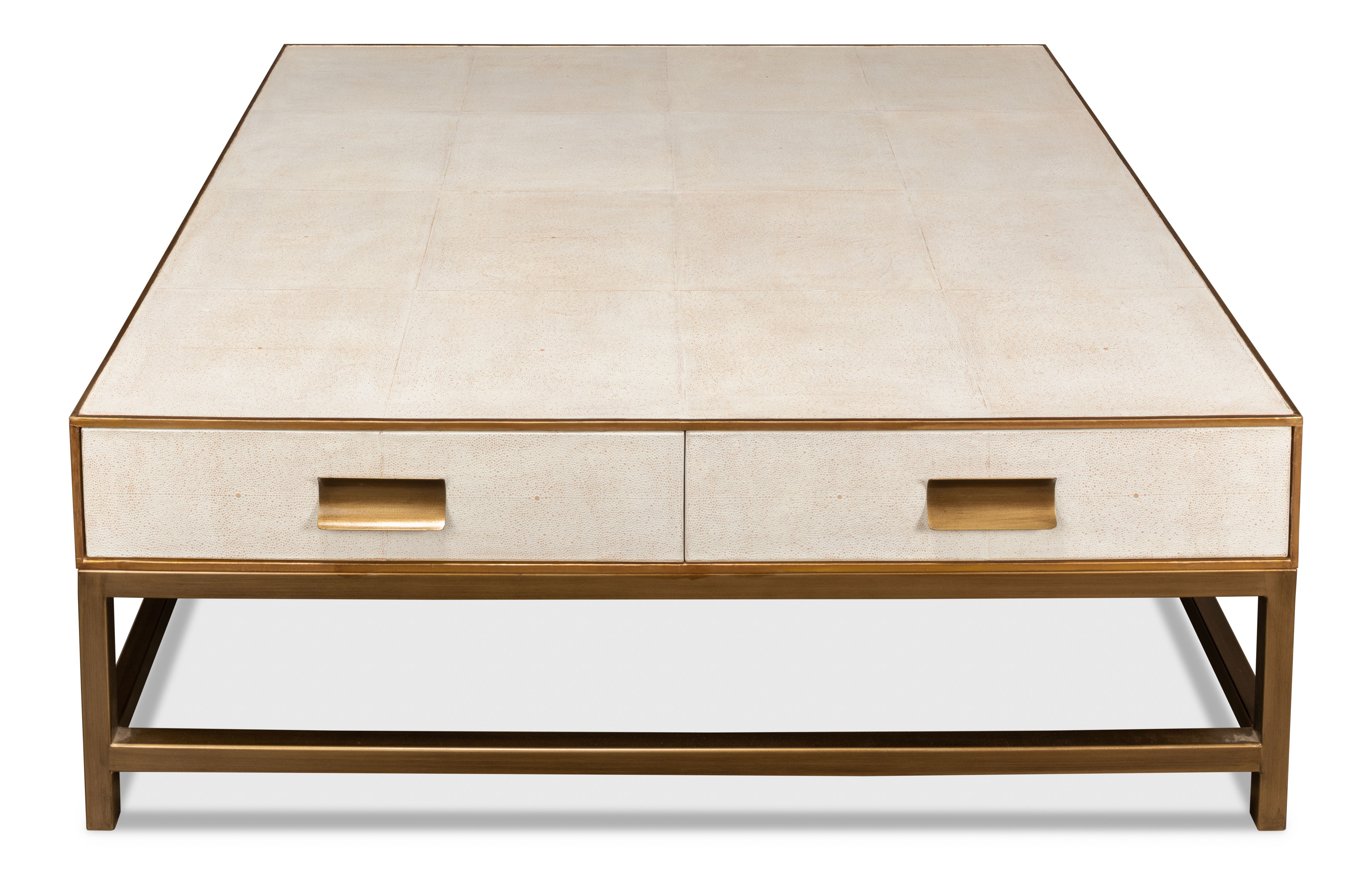 Gideon Shagreen Sq.Coffee Table, White large image 