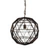 Dyson I 18x18 Black Metal Triangular Orb Pendant Light, by Mercana, 18" length x 18" width x 18" height thumbnail 1