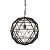 Dyson I 18x18 Black Metal Triangular Orb Pendant Light, by Mercana, 18" length x 18" width x 18" height thumbnail 1