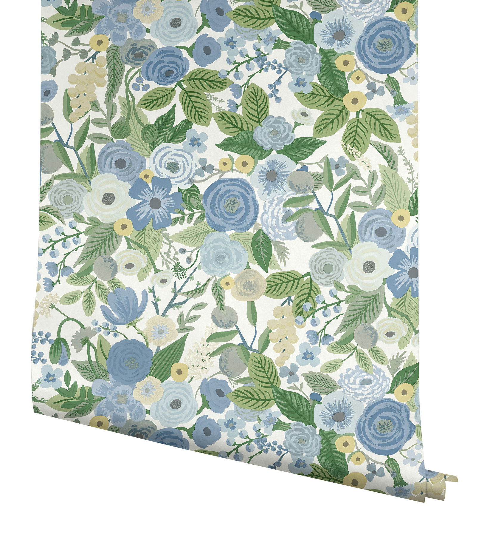Garden Party Blue & Green Multi Peel & Stick Wallpaper large image 