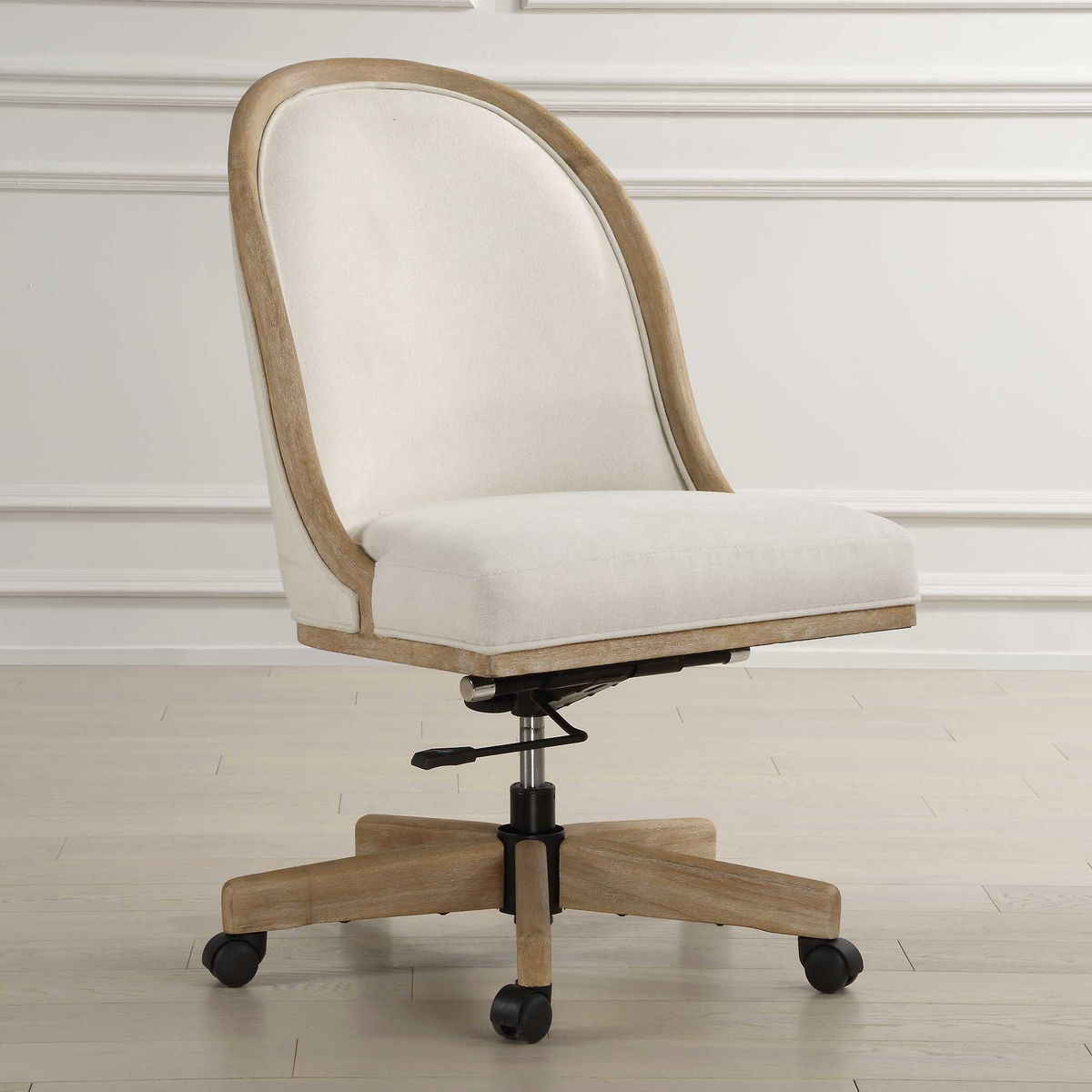 Lithe Light Oak Desk Chair, Accent Chair by Uttermost, 22.5" width x 37.5" height x 26.5" depth View 4
