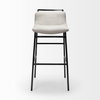 Kavalan Low Back 28.5in Seat Bar Stool | Beige Fabric with Gray Metal, Counter & Bar Stool by Mercana, 17.7" length x 20.9" width x 37.5" height thumbnail 3