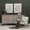 Vicunya Cream Fabric with Gun Metal Gray Metal Frame Accent Chair thumbnail 1