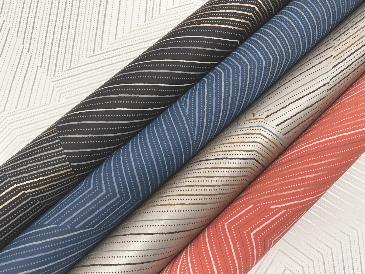 Dotted Maze Black Wallpaper, by York Wall, 27' length x 2'3" width x 0.02" depth View 5