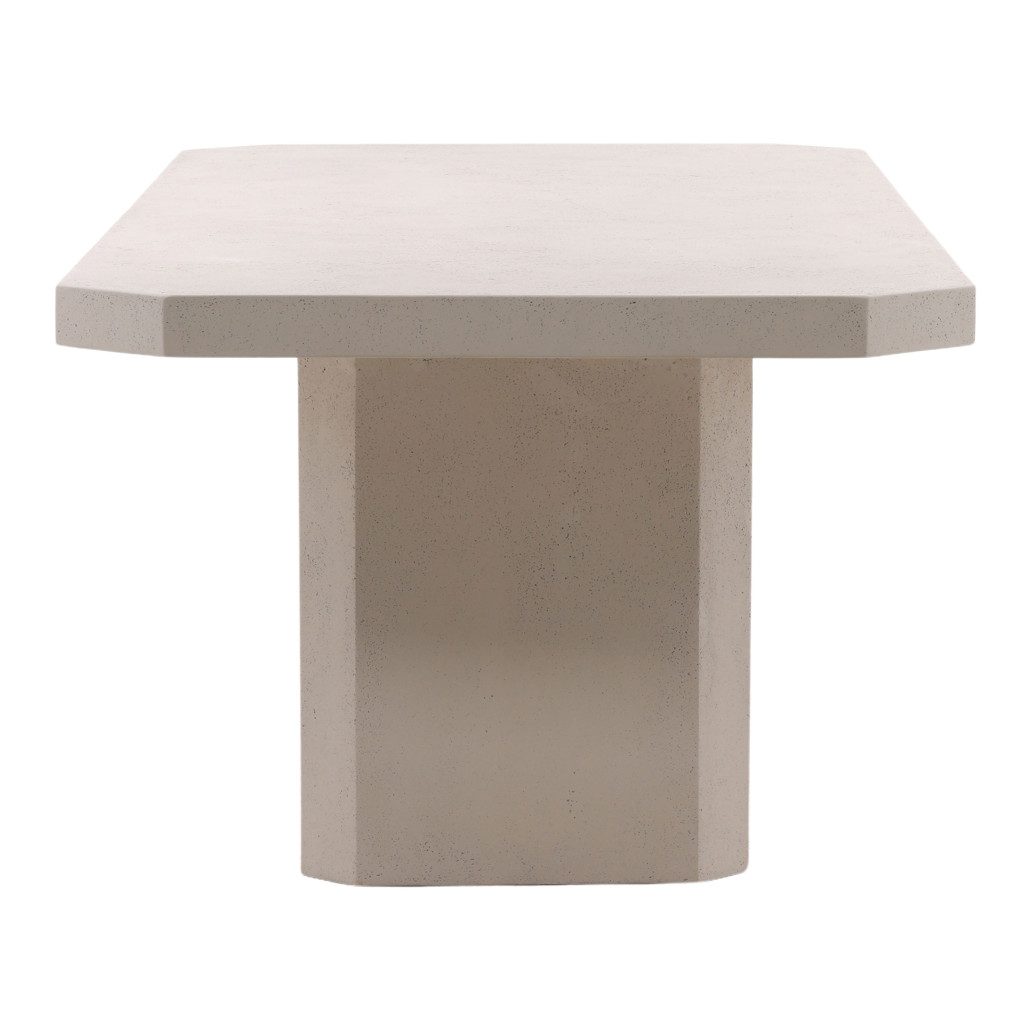 Prism Outdoor Dining Table Ivory, by Dovetail, 102.25" width x 30" height x 43.25" depth View 3