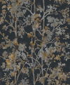 Shimmering Foliage Black Wallpaper thumbnail 0