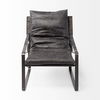Hornet II Black Leather Body Metal Frame Accent Chair, by Mercana, 27.17" length x 36.61" width x 34.25" height thumbnail 7