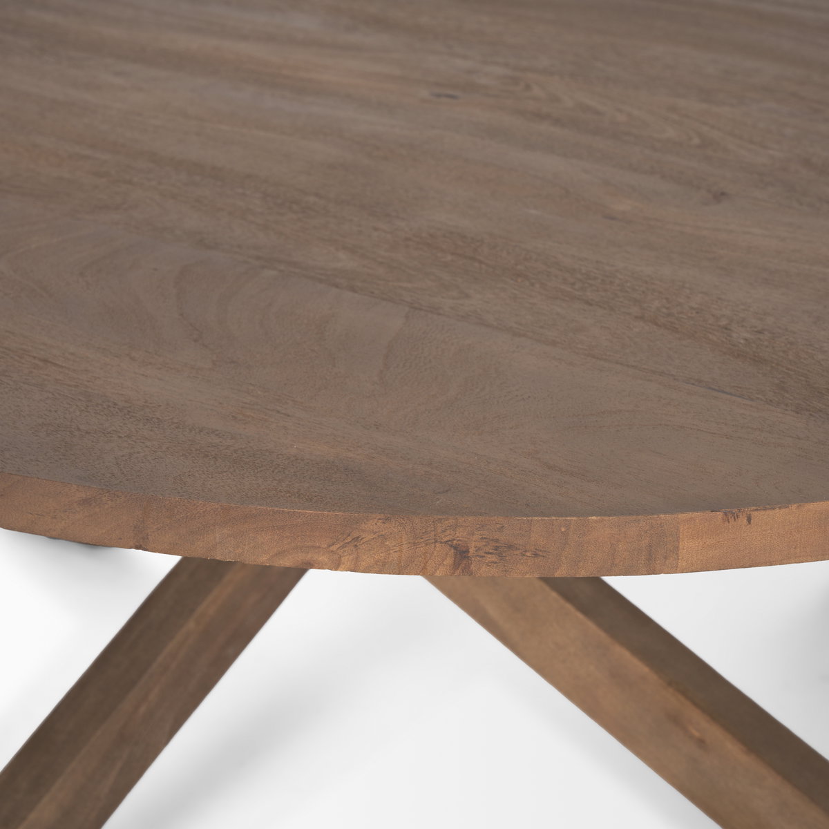Solana Medium Brown Wood Coffee Table, by Mercana, 42" length x 42" width x 17" height View 7