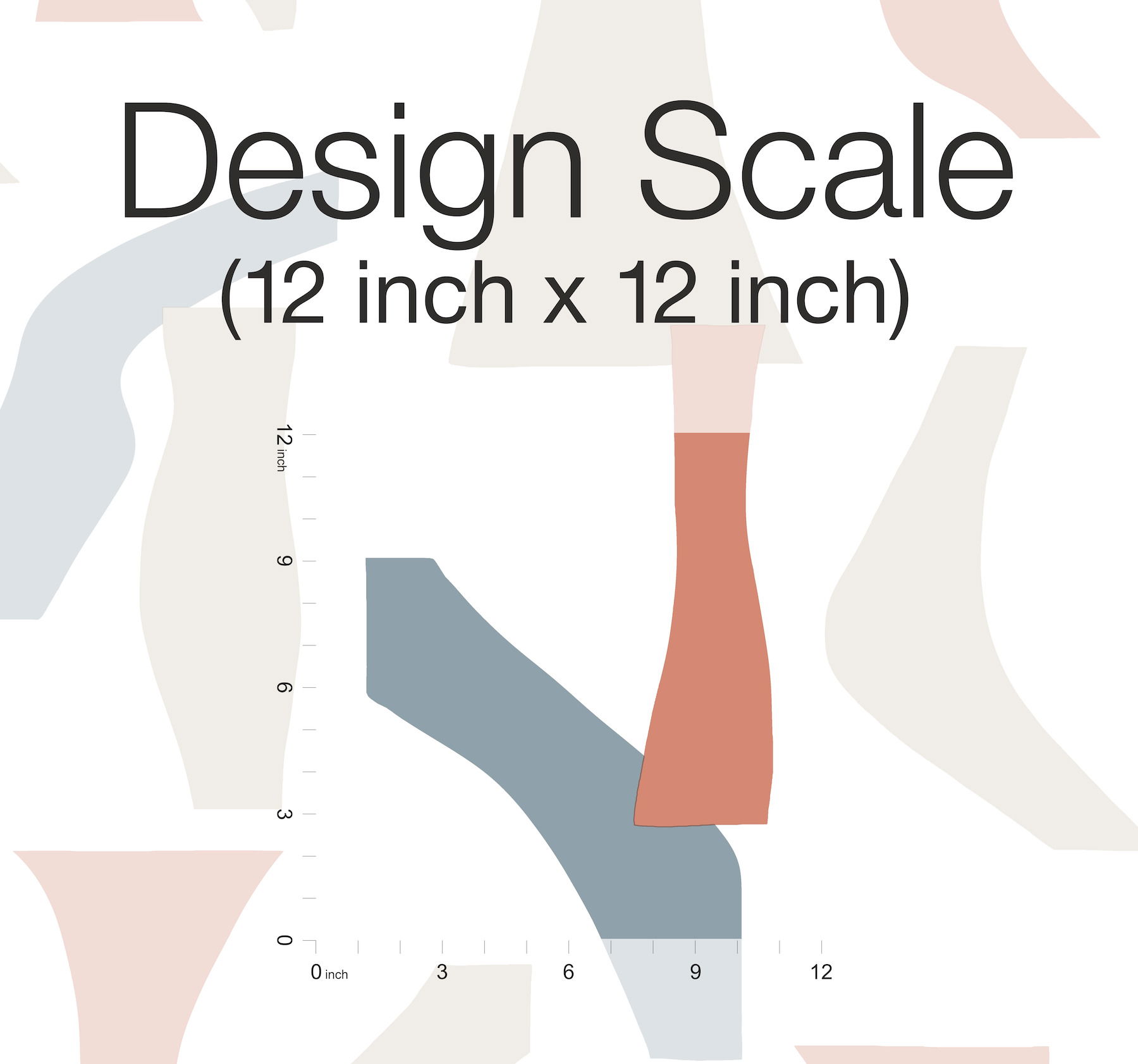 Modernist Coral & Blue Peel & Stick Wallpaper, by York Wall, 20' length x 1'8.5" width x 0.02" depth View 5