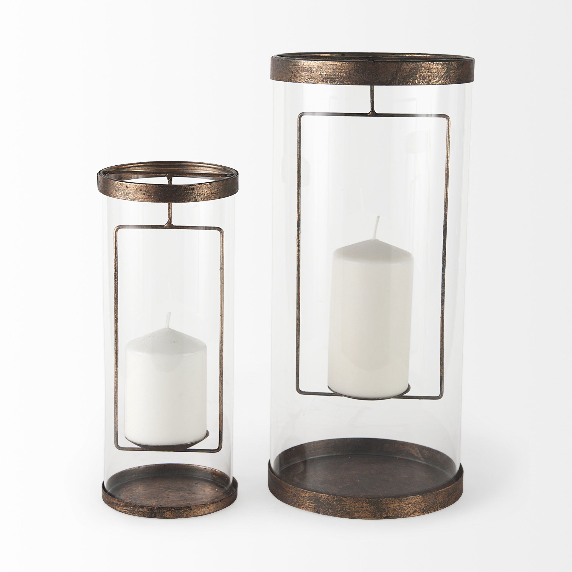 McClure Small Copper Suspended Table Candle Holder, Candles & Candle Holder by Mercana, 4.92" length x 4.92" width x 12.01" height View 5