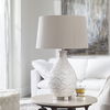 Camellia Glossed White Table Lamp thumbnail 1