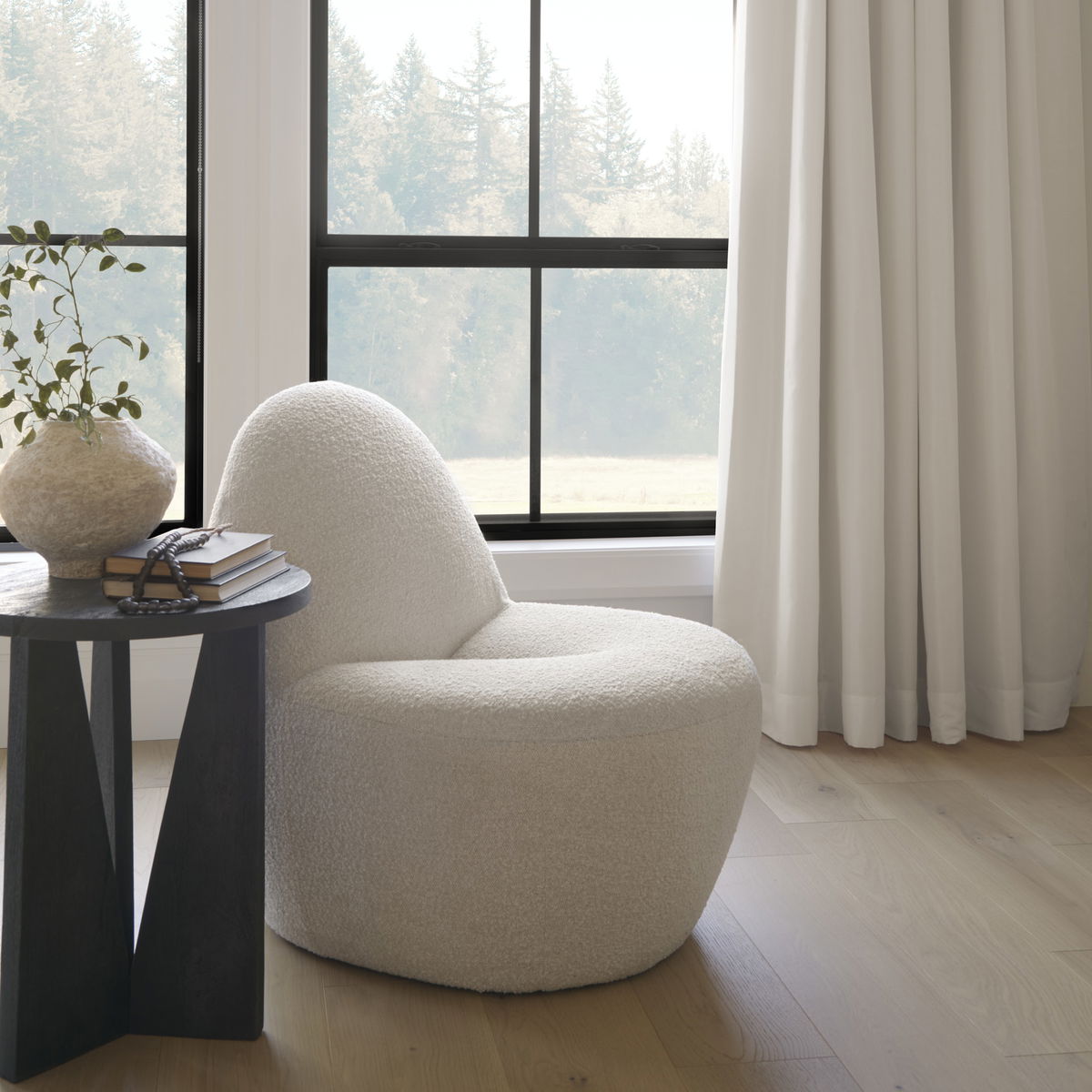 Mattius Black Wood Accent Table, Side & End Table by Mercana, 18" length x 18" width x 22.5" height View 2