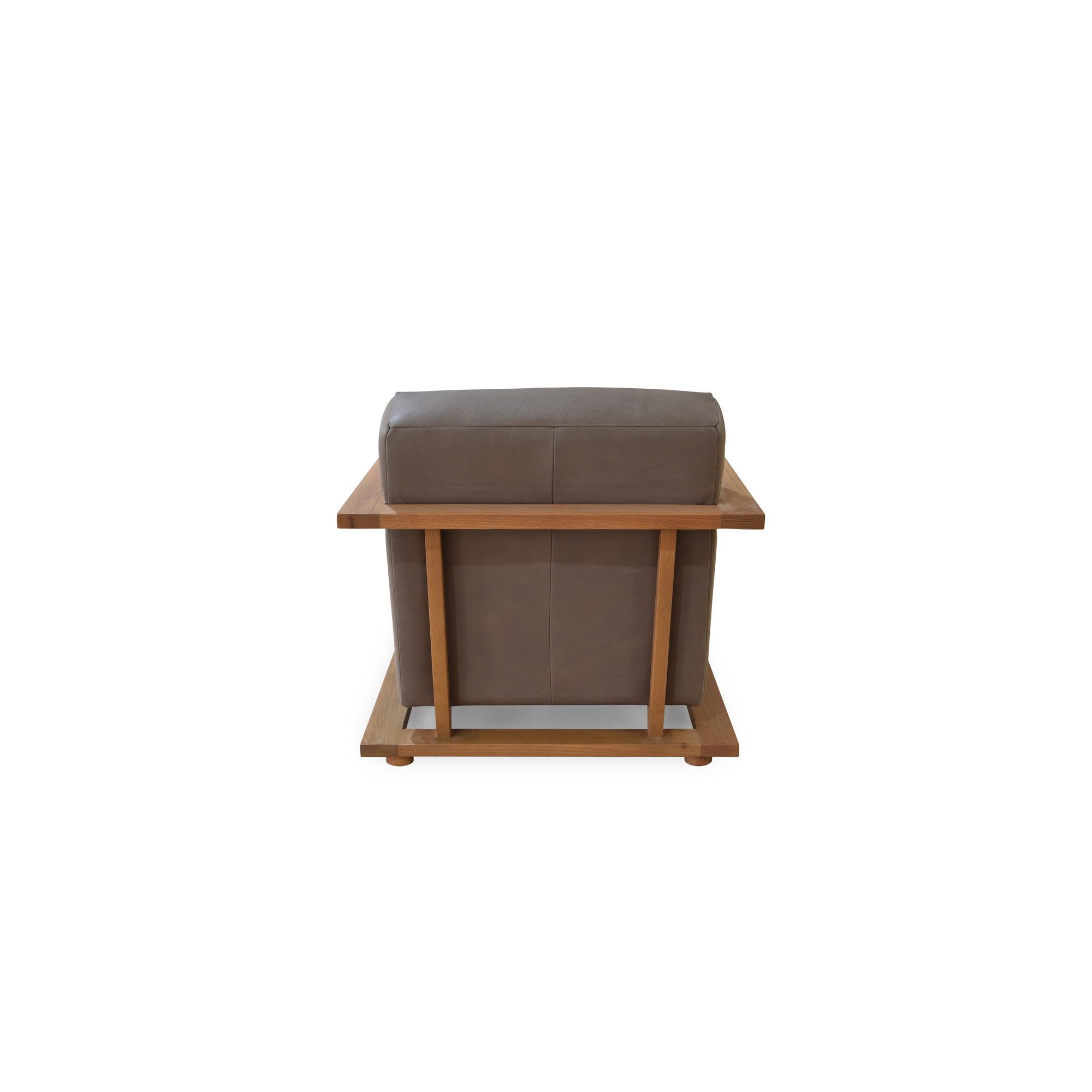 Eckersley Lounge Chair Cool Brown Leather, Accent Chair by Moe's Home, 29.5" width x 29" height x 36" depth View 4