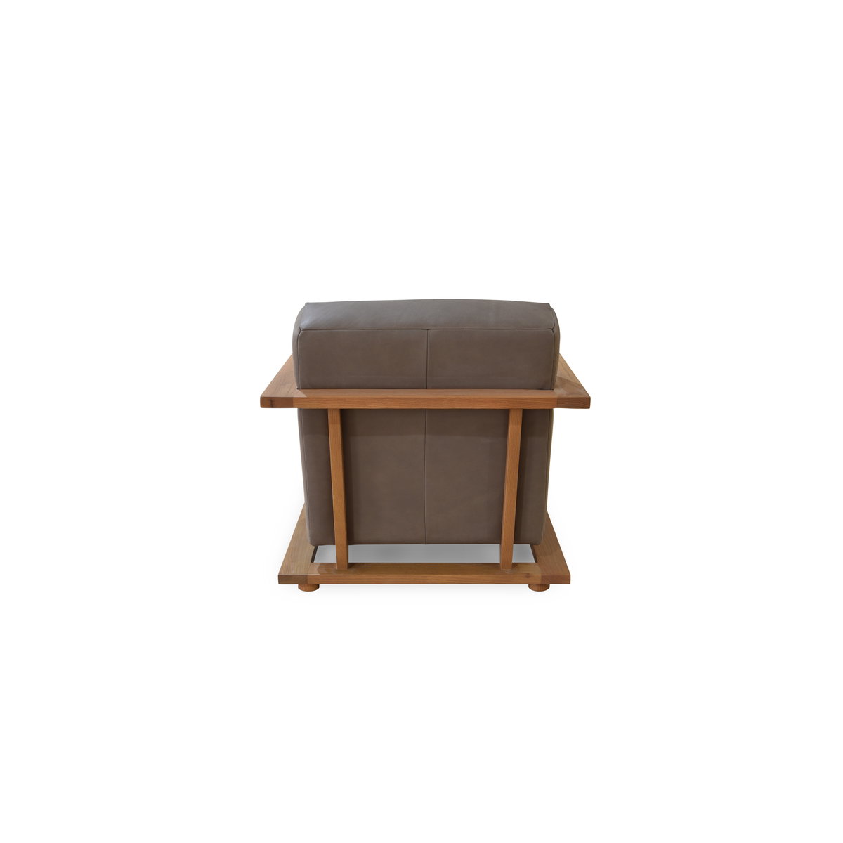 Eckersley Lounge Chair Cool Brown Leather, Accent Chair by Moe's Home, 29.5" width x 29" height x 36" depth View 4