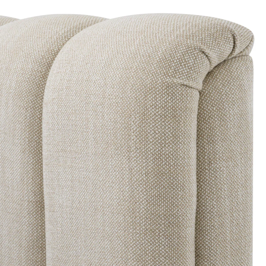Bed Frame Kayden Albury Beige, by Eichholtz USA, 89.37" width x 52.36" height x 103.15" depth View 1