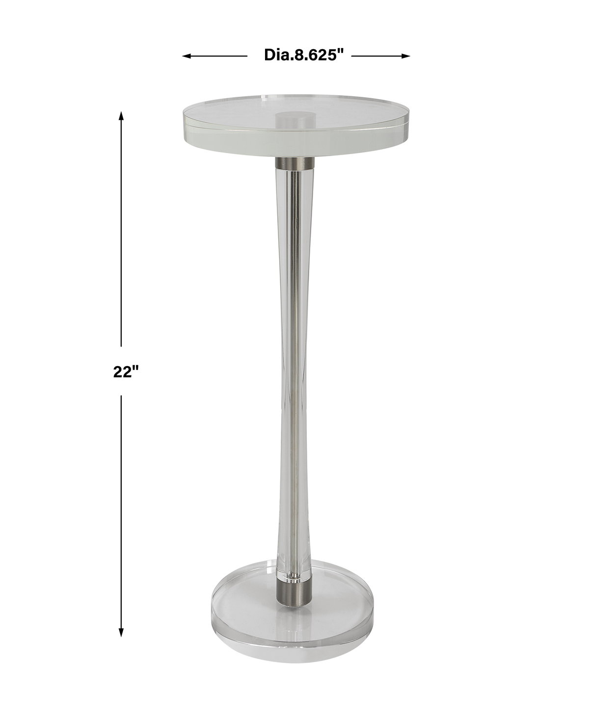 Pria Crystal Drink Table, Side & End Table by Uttermost, 8.62" width x 22" height x 8.62" depth View 3