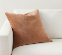 Online Designer Other Everywhere Velvet Pillow Cover, 20" x 20", Cognac