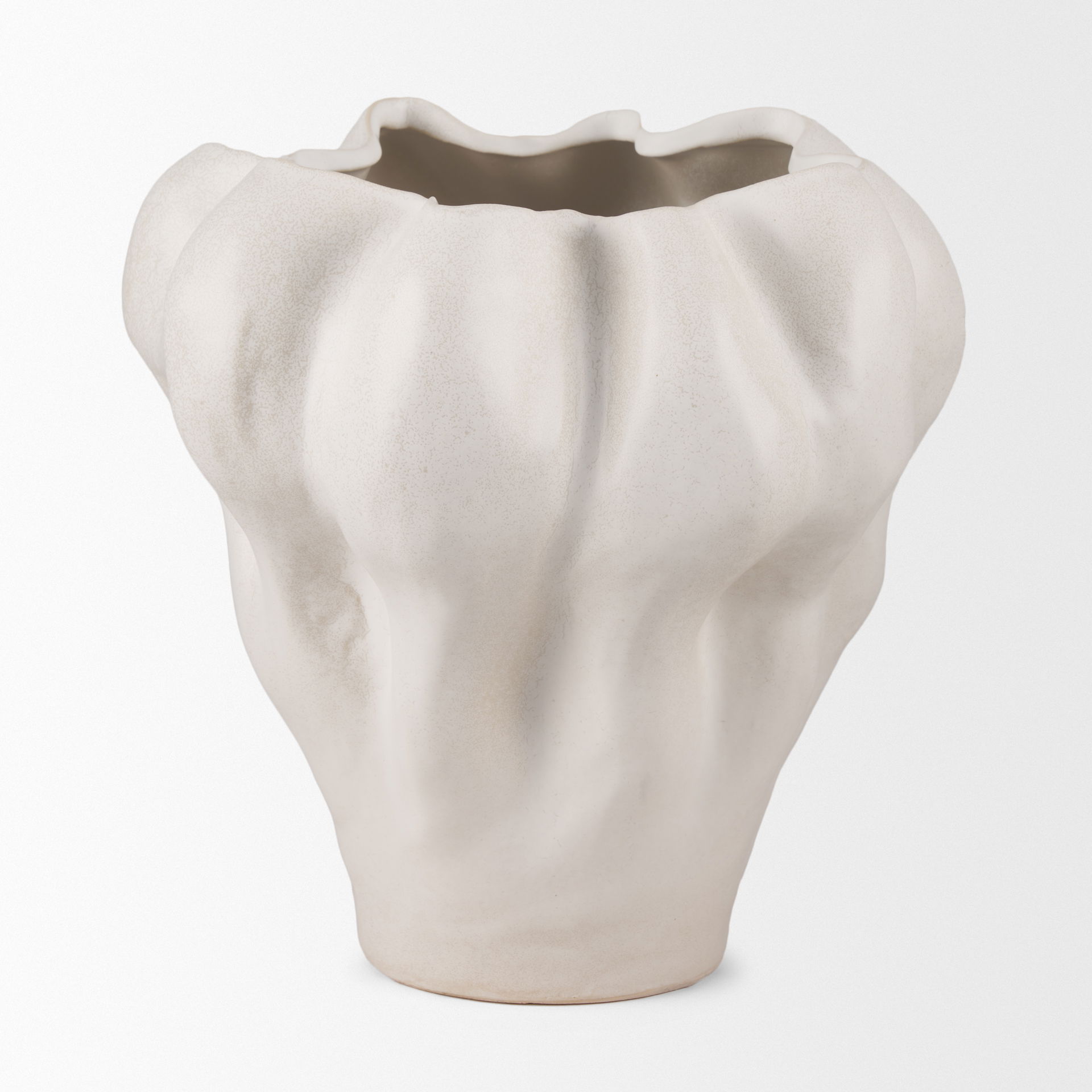 Vanna Sculptural Cream Glazed Ceramic Vase large image 