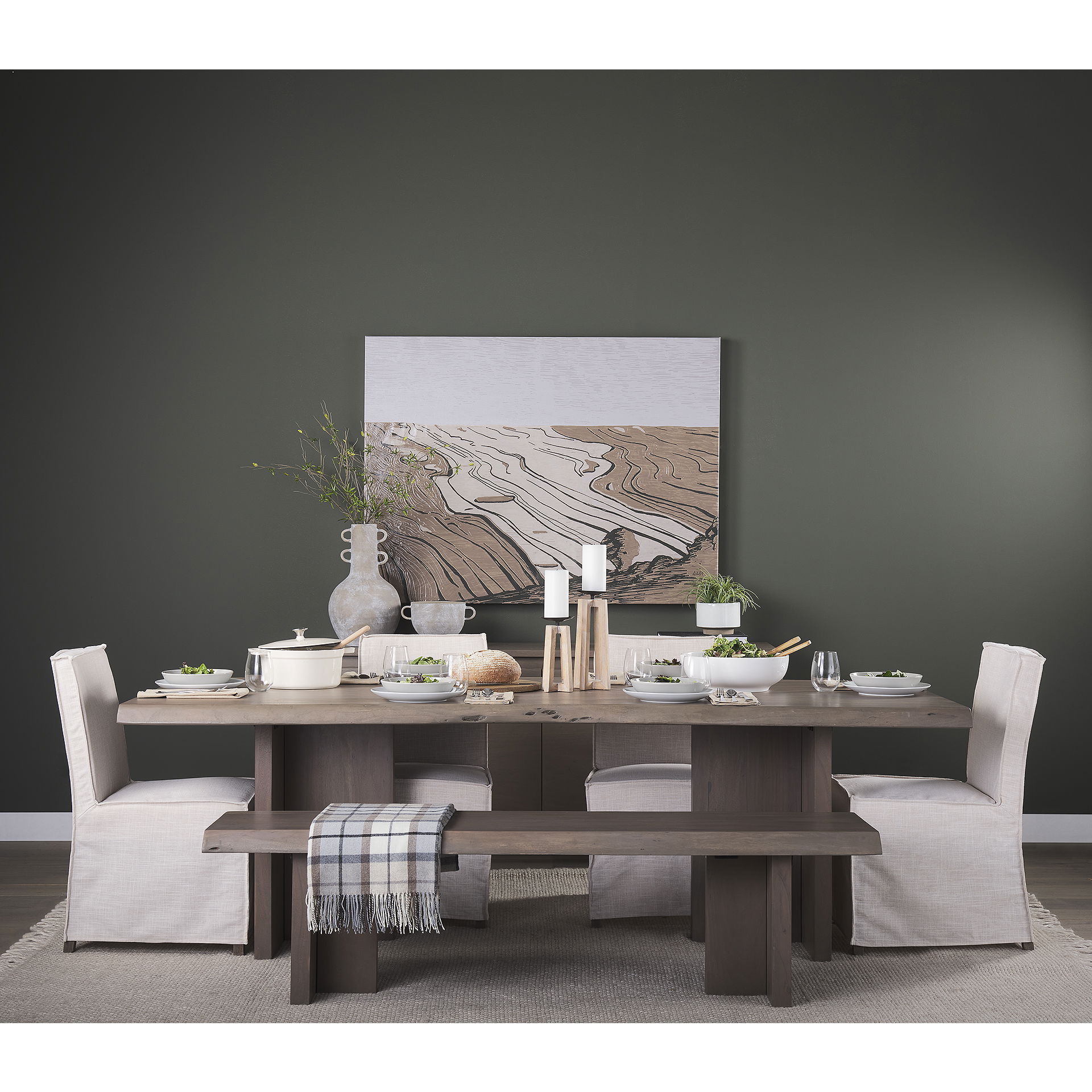 Konstantin 94.0 x 40.0 x 30.0 Medium Brown Wood with Live Edge Rectangular Dining Table large image 