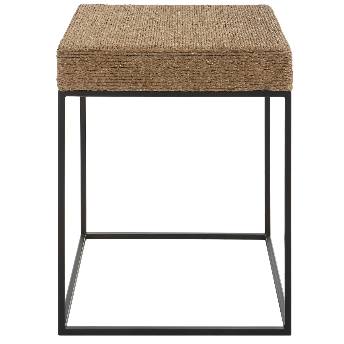 Laramie Rustic Rope Accent Table, Side & End Table by Uttermost, 18" width x 24" height x 18" depth View 1