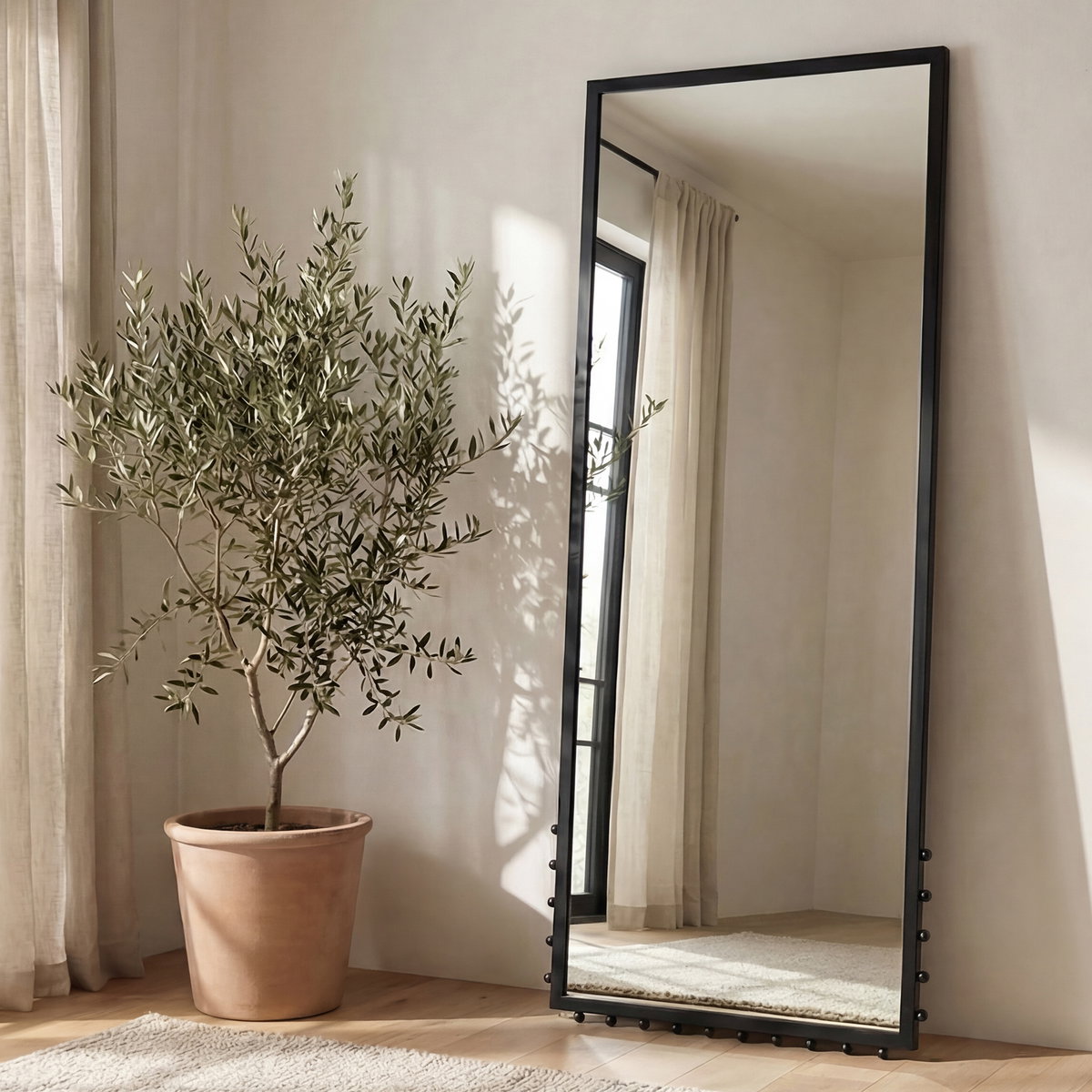 Figaro Floor Mirror Black, by Moe's Home, 34" width x 80" height x 1.25" depth View 5