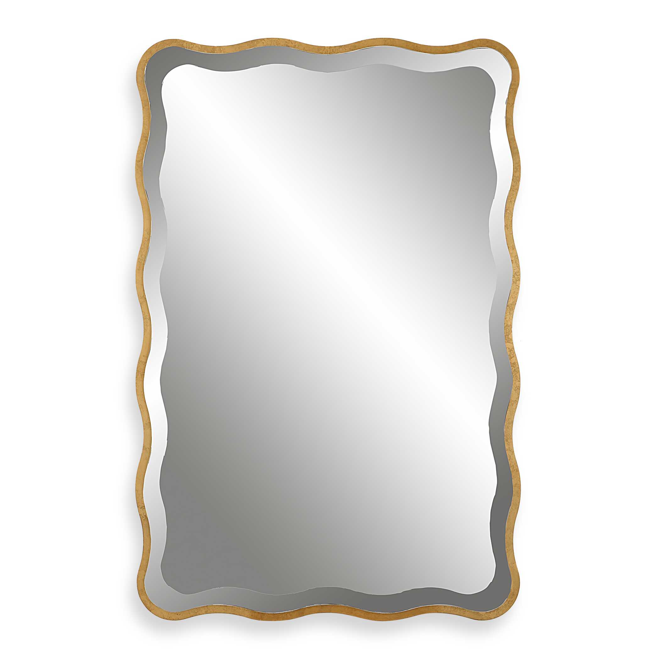 Aneta Gold Scalloped Mirror, by Uttermost, 24" width x 36" height x 0.5" depth View 1