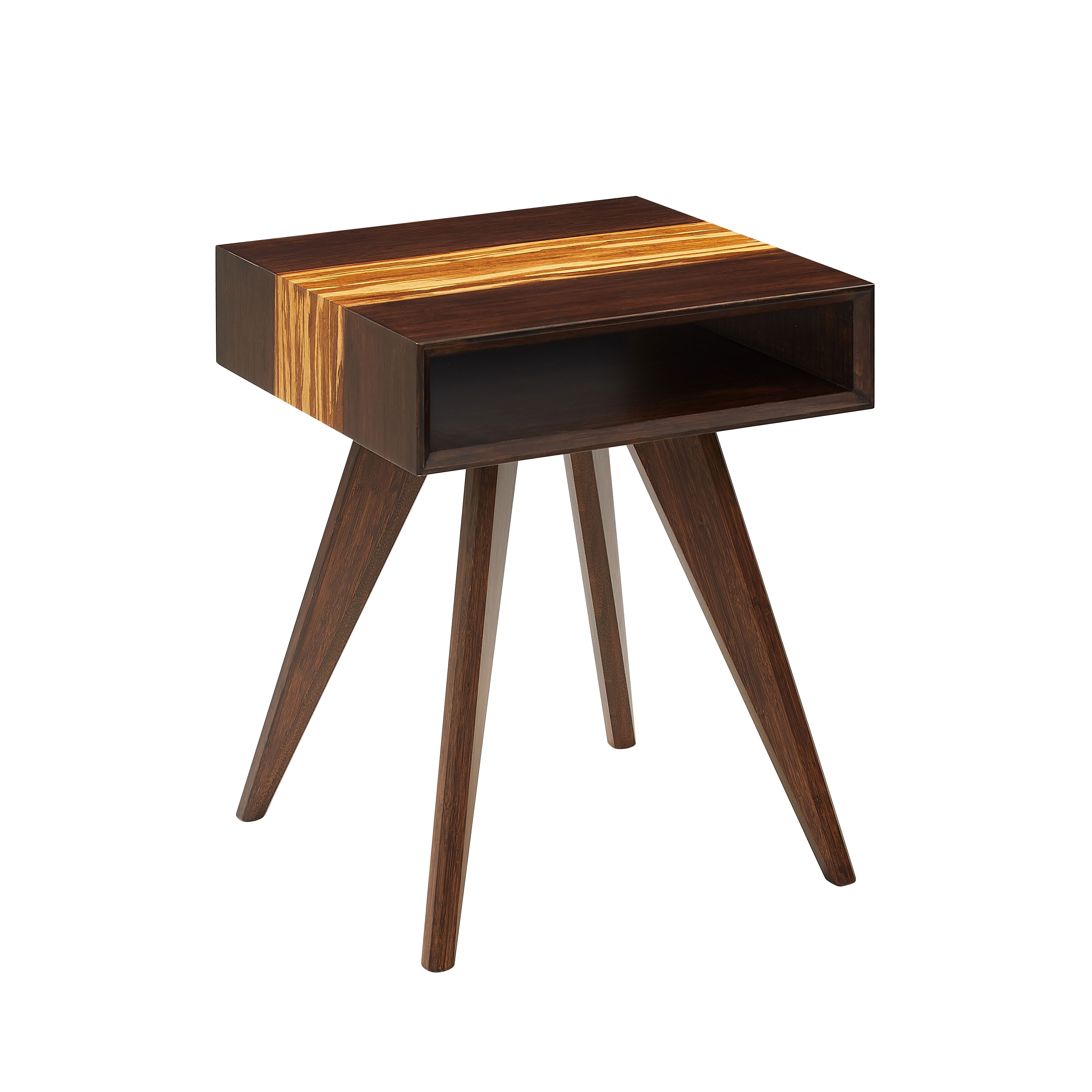 Azara Tiger End Table, Sable, Living Room by Greenington, 19" length x 19" width x 24.25" height View 1