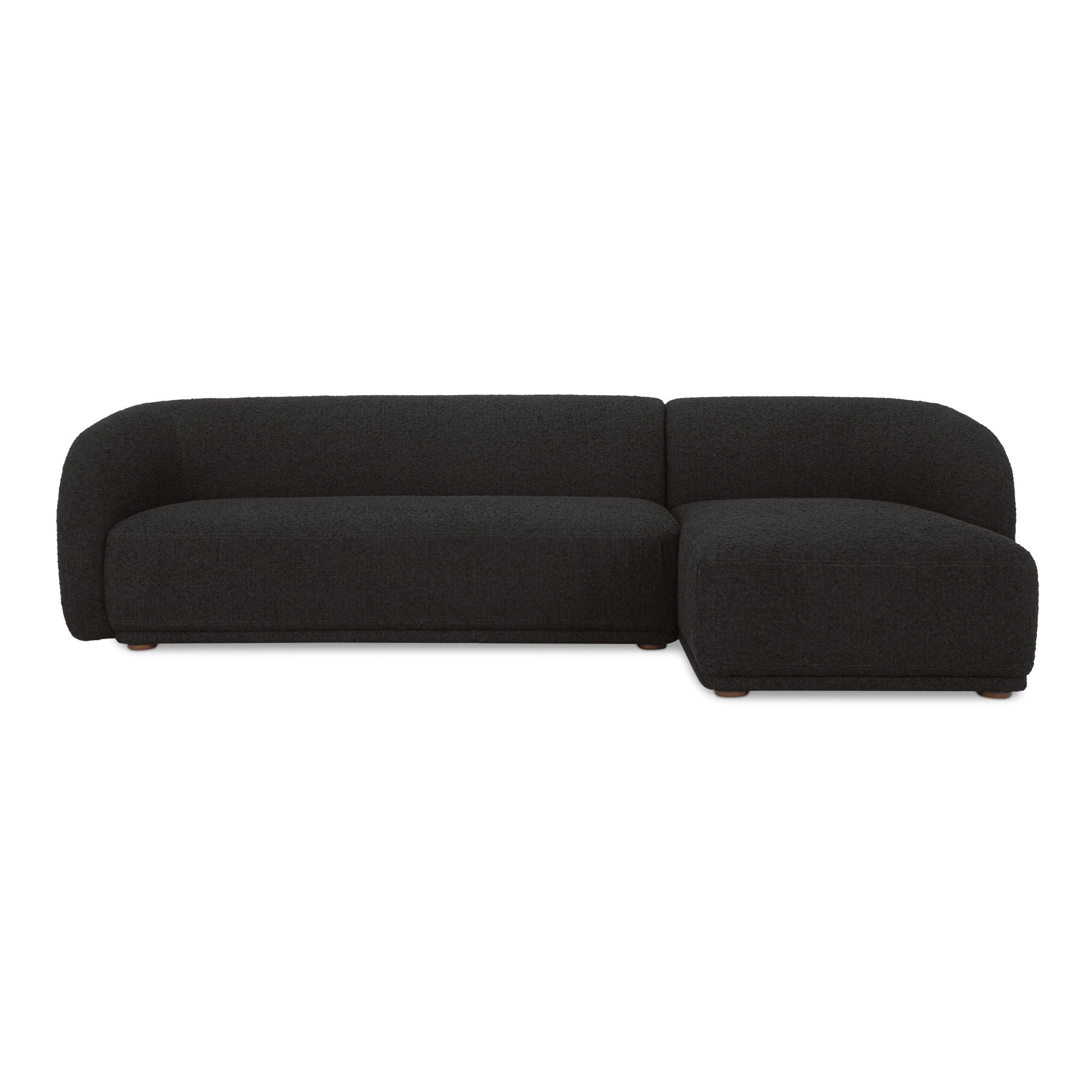 Faye Right Sectional Black Boucle, Sectional Sofa by Moe's Home, 112" width x 29.8" height x 59.65" depth View 1