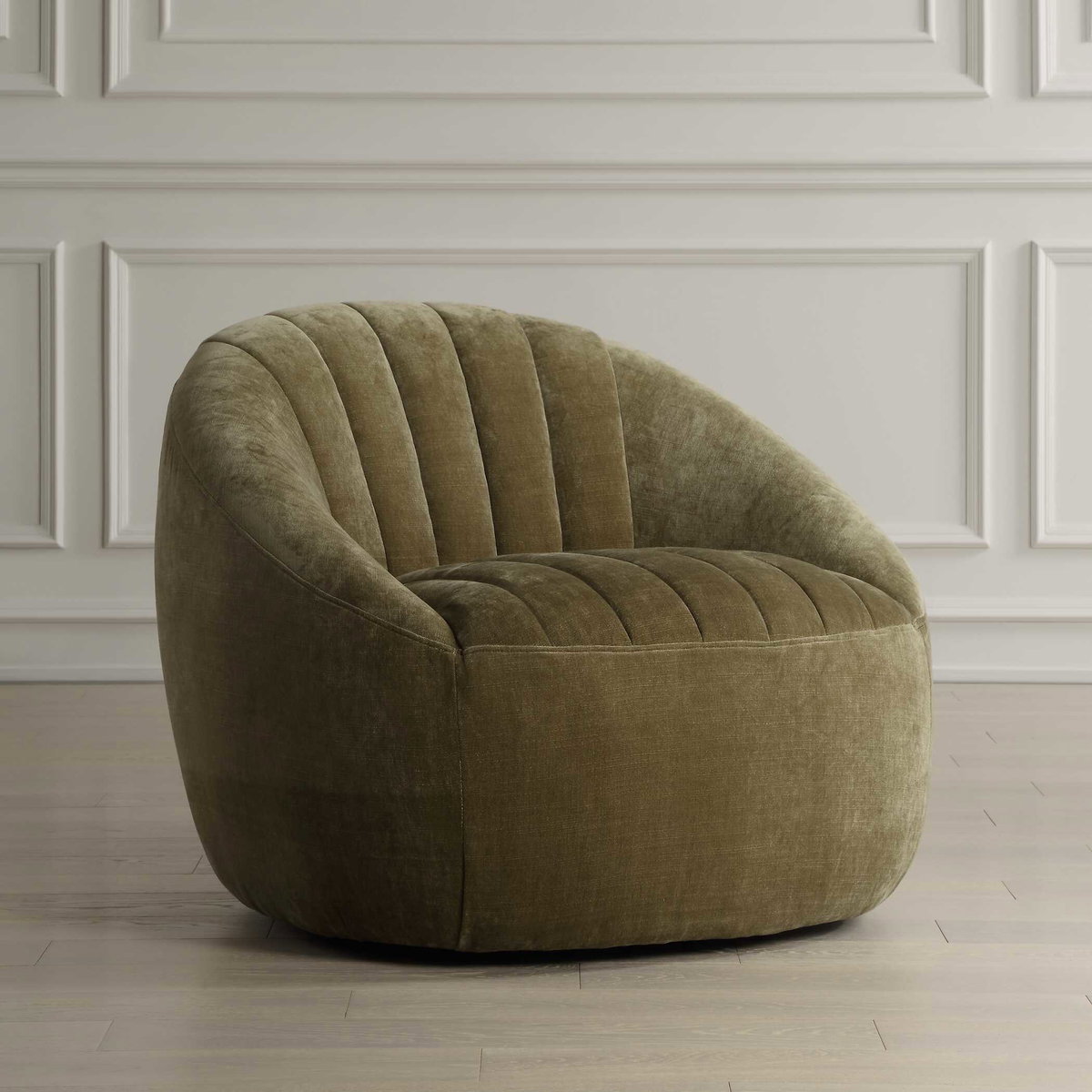 Narrows Moss Green Swivel Chair, Accent Chair by Uttermost, 37" width x 29" height x 35" depth View 4