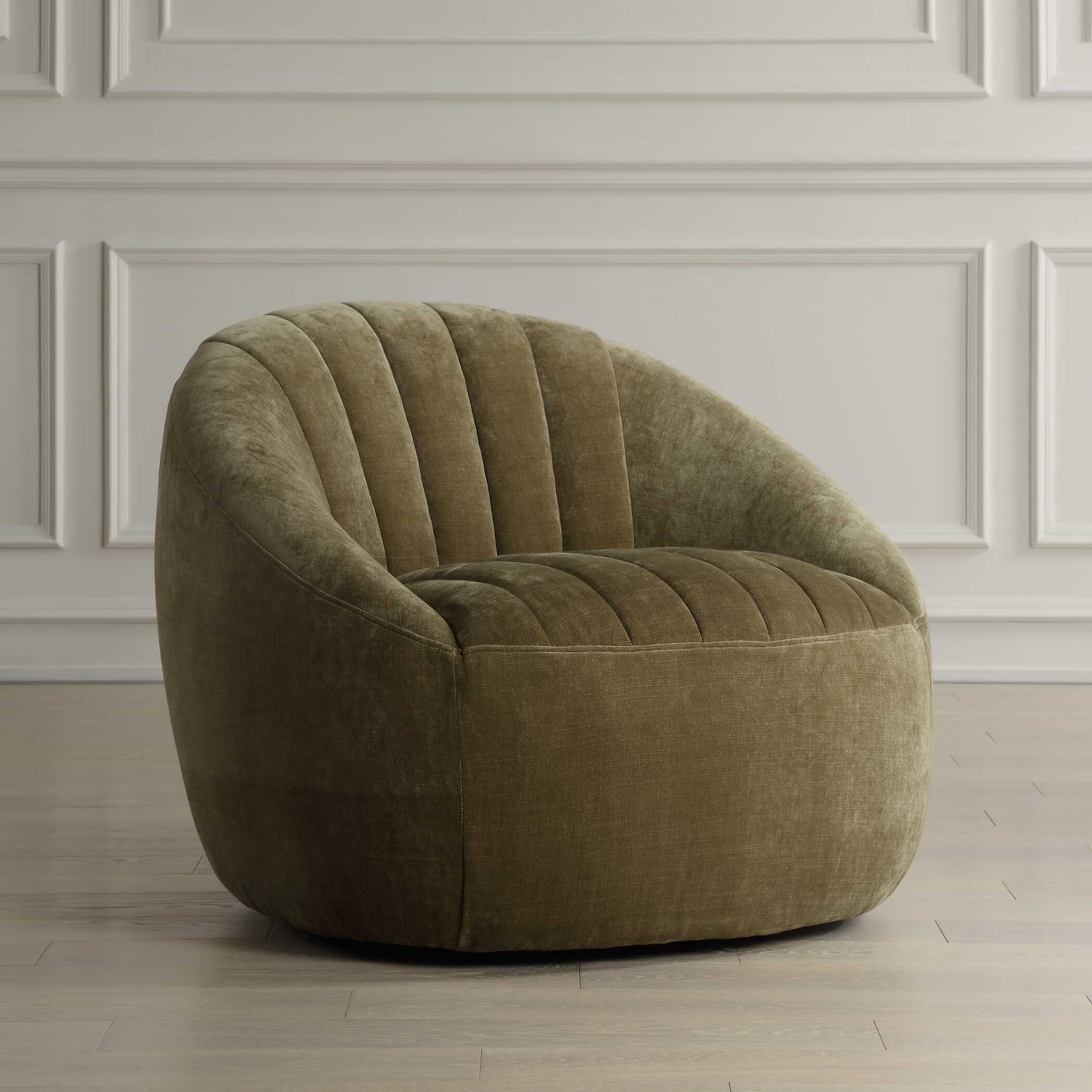 Narrows Moss Green Swivel Chair large image 