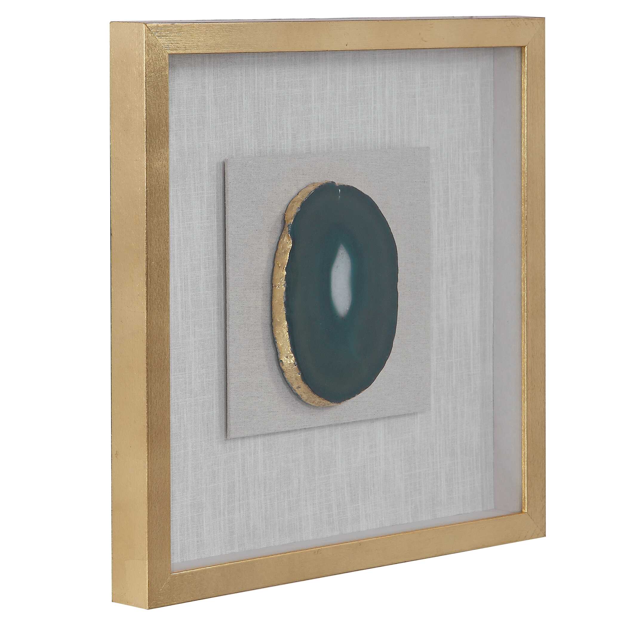 Keeva Agate Stone Shadow Box, Sculptural Wall Art by Uttermost, 19.75" width x 19.75" height x 2" depth View 4