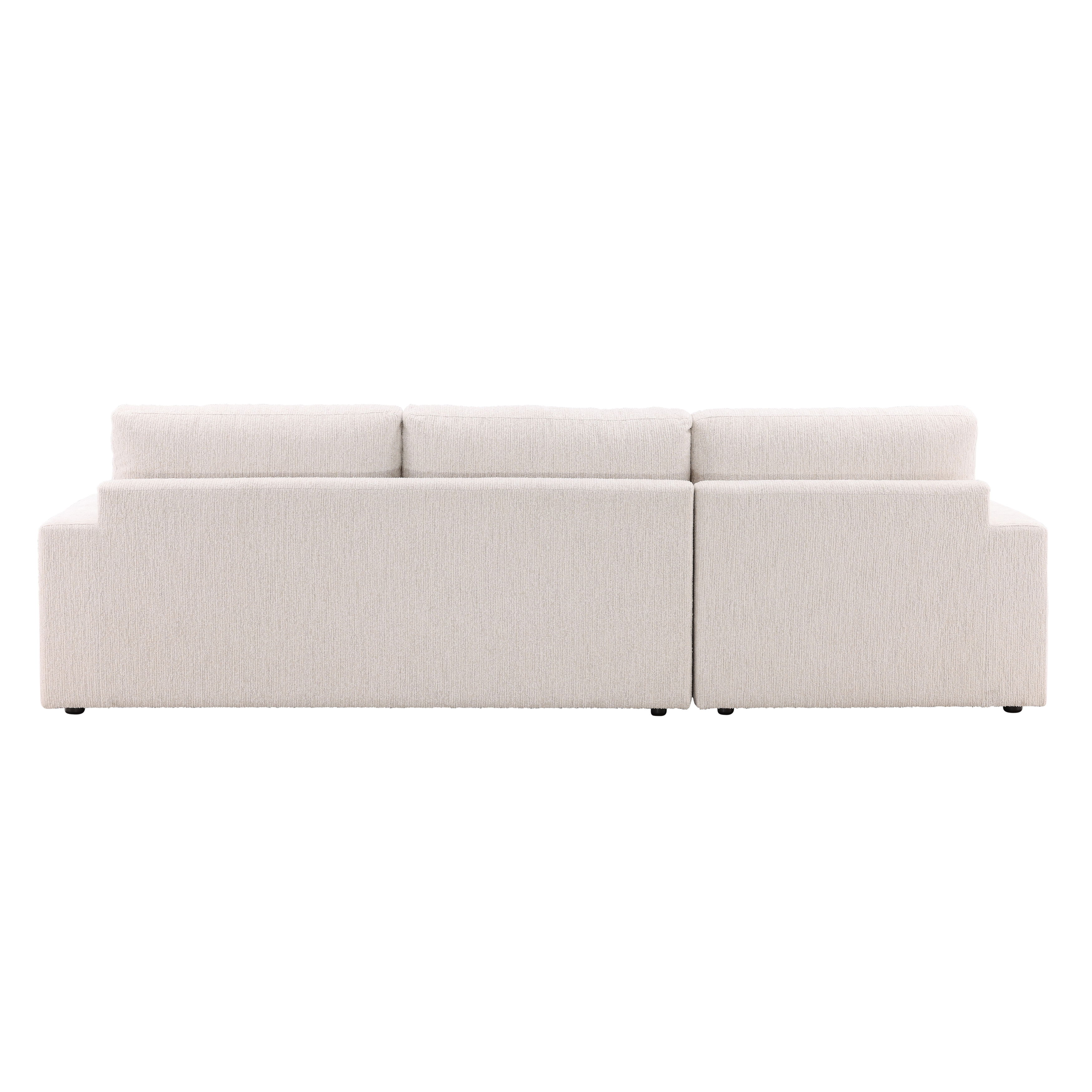 Bryce Chaise Sectional Cream, Sectional Sofa by Dovetail, 115" width x 34.68" height x 74.5" depth View 4